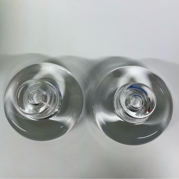 SOLD 2 Dansk Jens Quistgaard Mushroom Votive Candle Holders Lead Crystal Glass - Picture 7 of 13